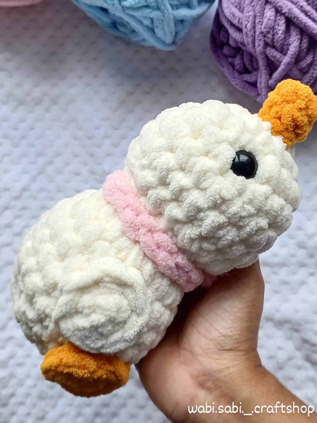 Lazy Duck Plush, handmade crochet product