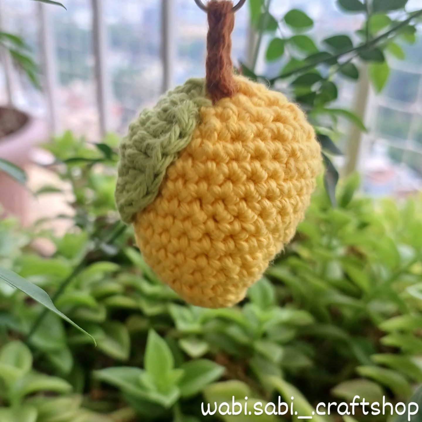 Mango Keychain, handmade crochet product